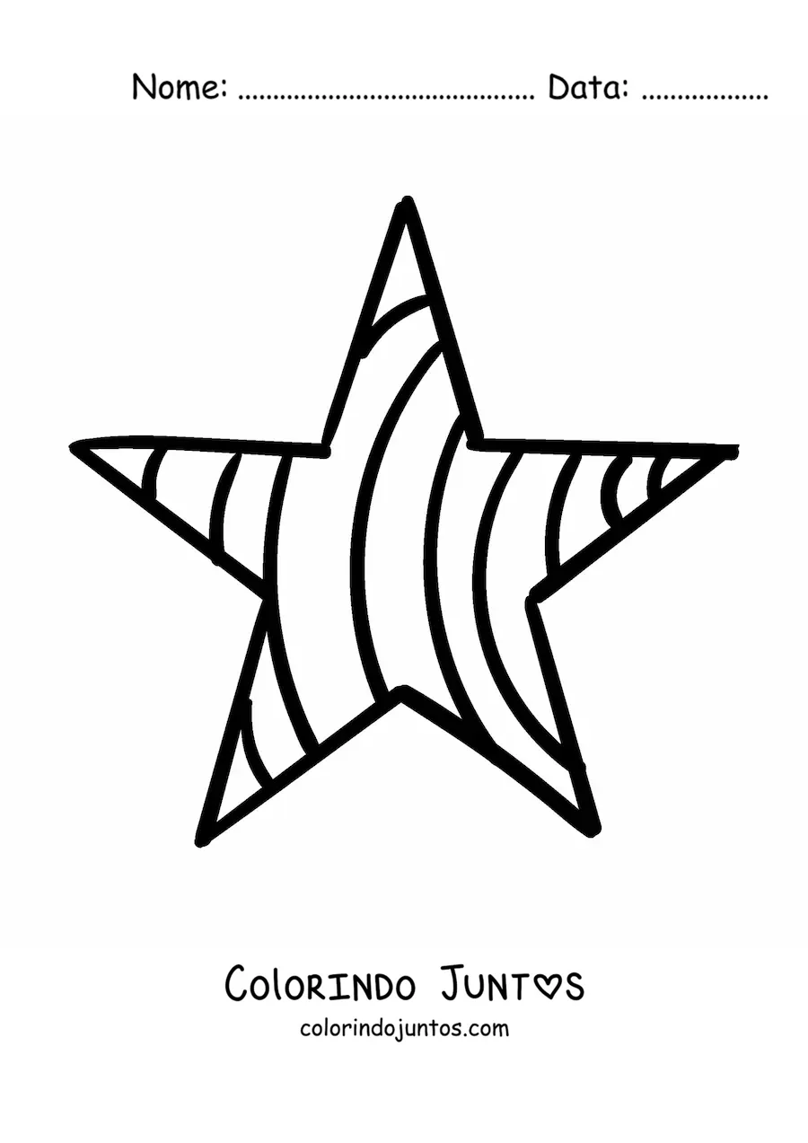 Desenho para colorir de uma estrela bonita