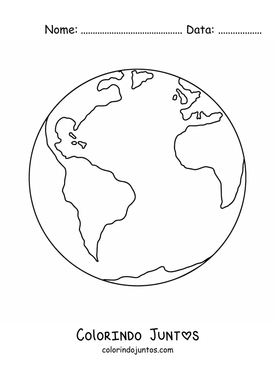 Desenho para colorir do planeta Terra
