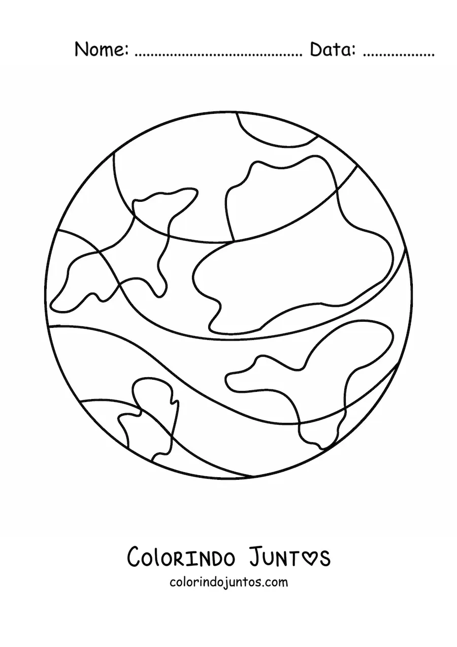 Desenho para colorir da Terra vista do espaço