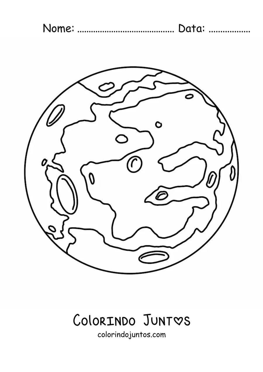 Desenho para colorir do planeta Mercúrio