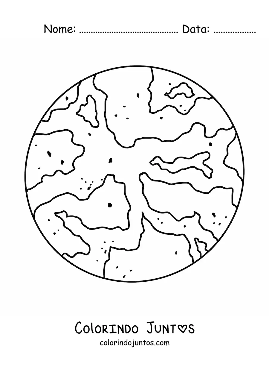 Desenho para colorir do planeta Marte