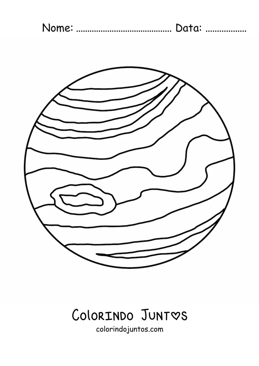 Desenho para colorir do planeta Júpiter
