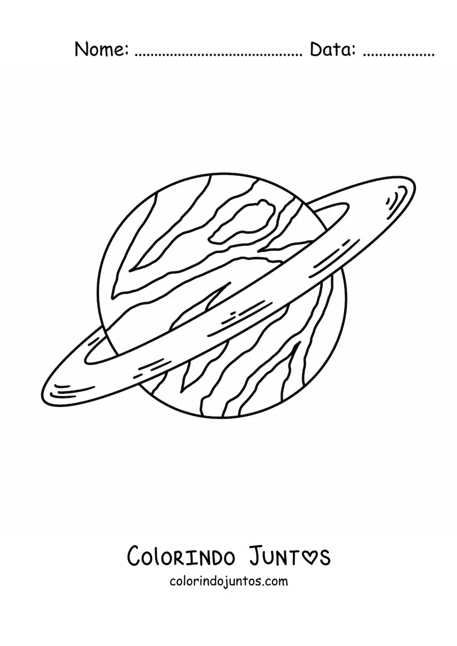Desenho para colorir do planeta Saturno