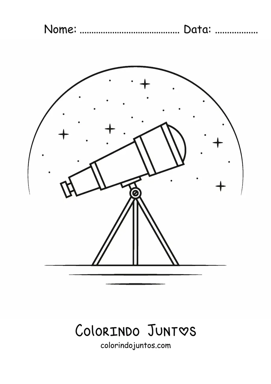 Desenho para colorir de um telescopio