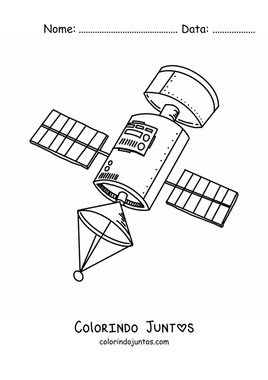 Desenho para colorir de um satelite