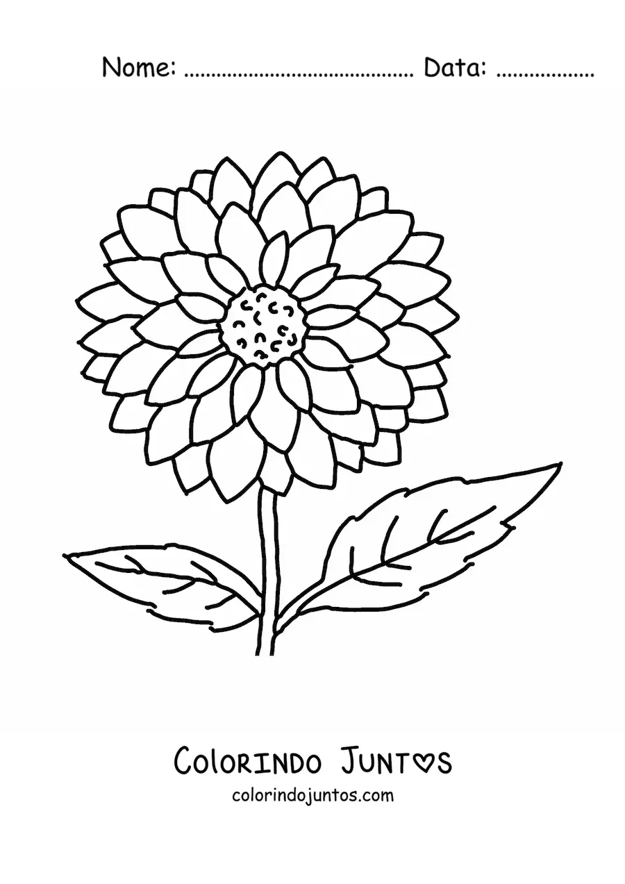 Desenho para colorir de uma flor de primavera
