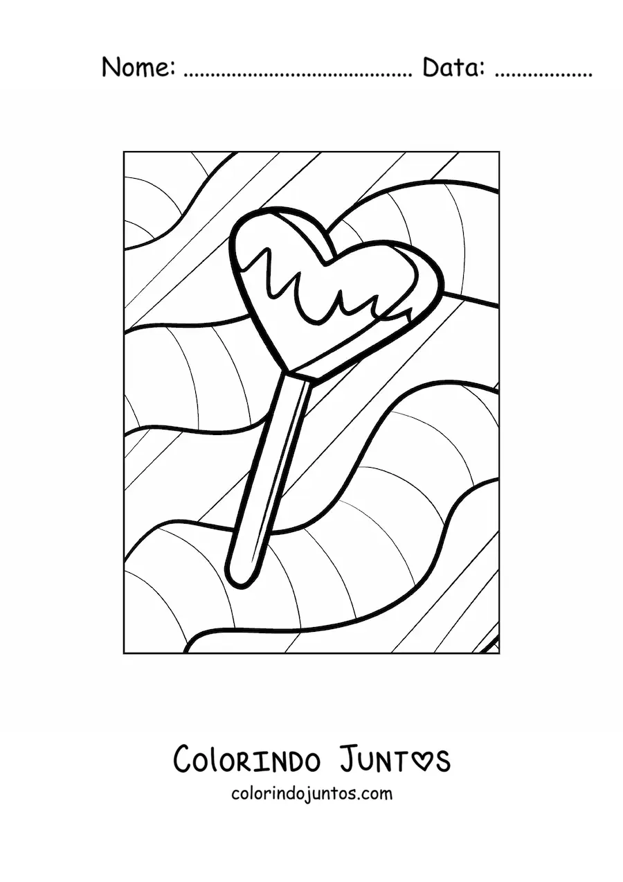 Desenho para colorir de um picole de verao