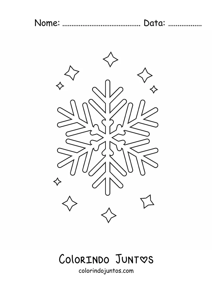 Desenho para colorir de um floco de neve