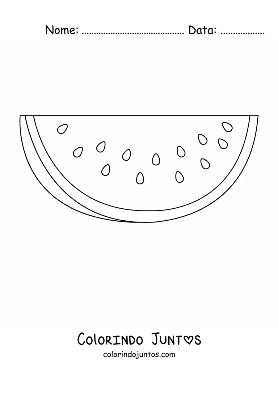 Desenho para colorir de meia melancia de frente