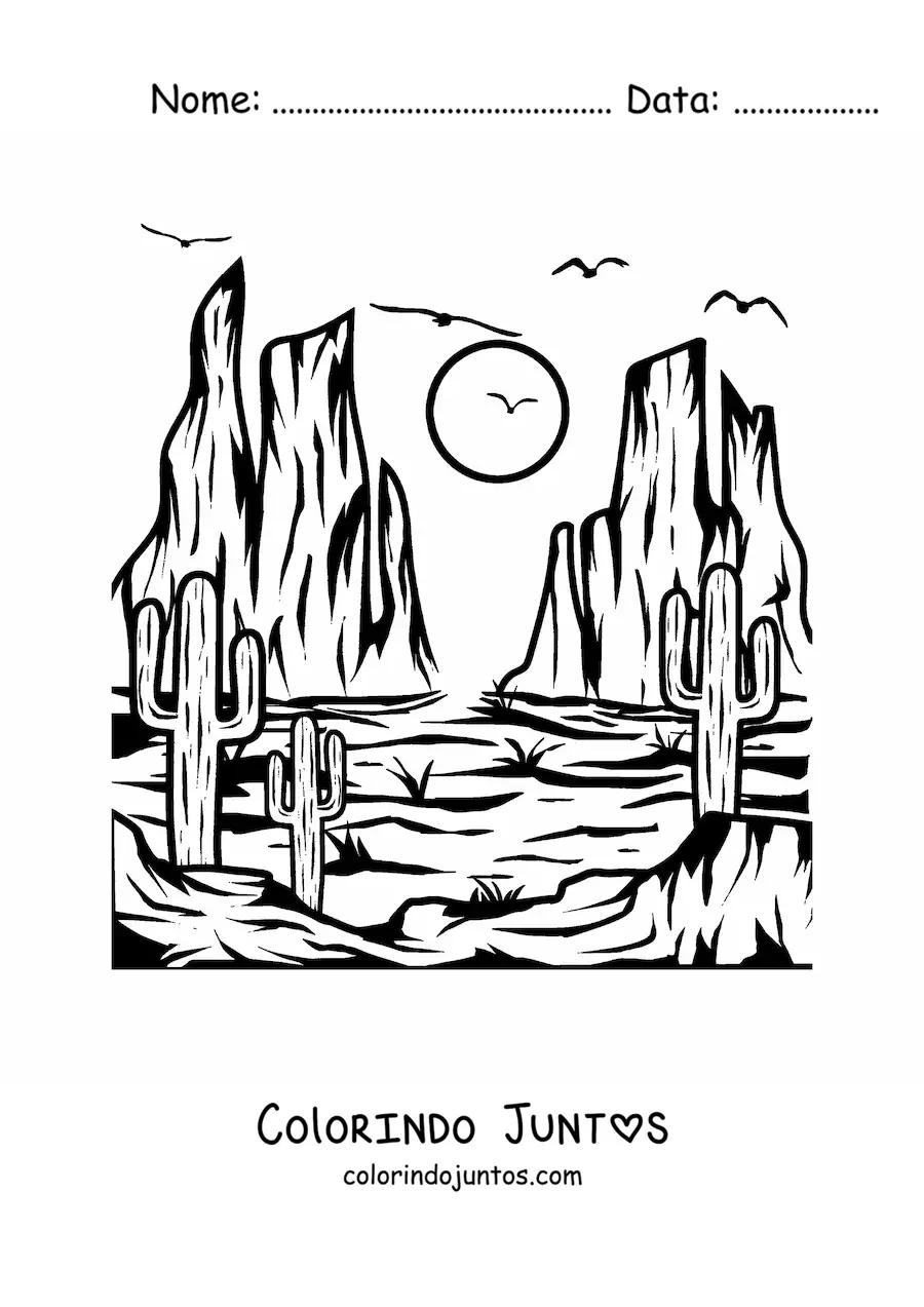 Desenho para colorir de um deserto