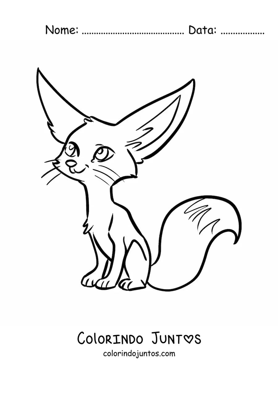 Desenho para colorir de uma raposa do deserto