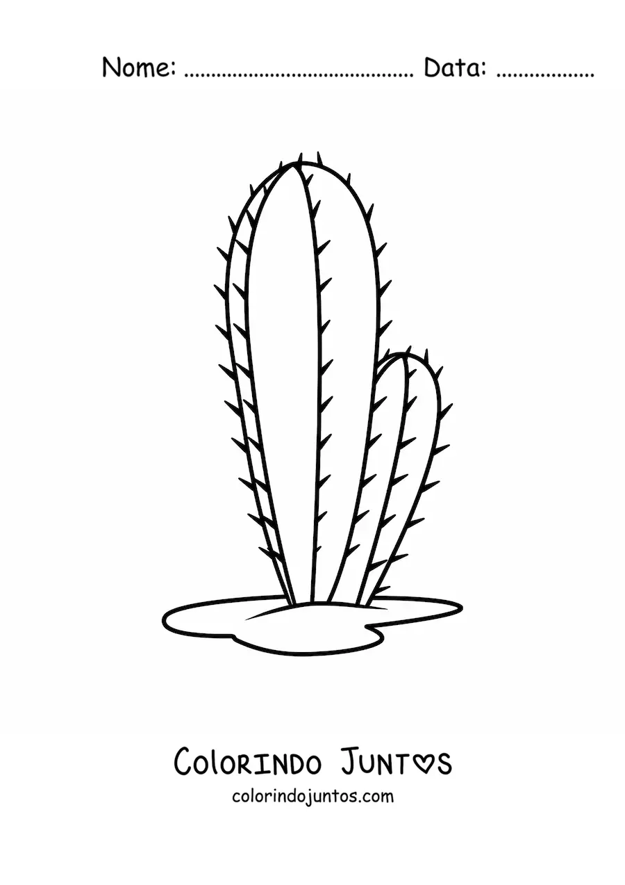 Desenho para colorir de um cacto simples