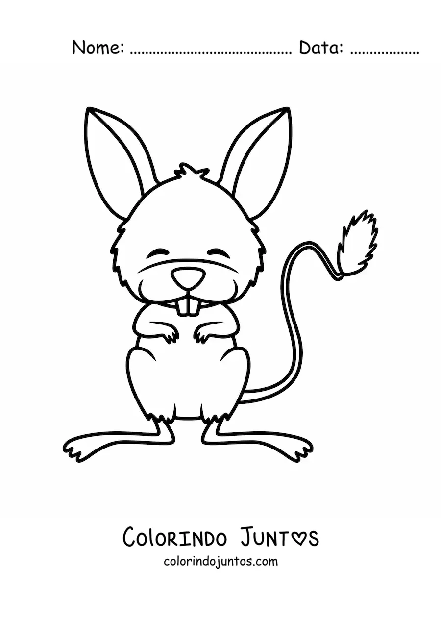Desenho para colorir de um rato do deserto em desenho animado