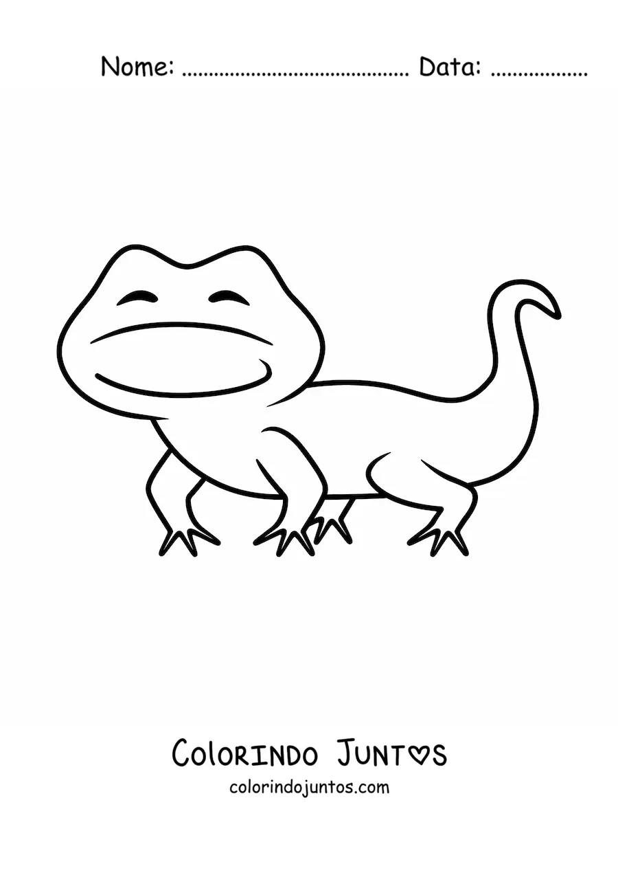 Desenho para colorir de uma lagartixa do deserto
