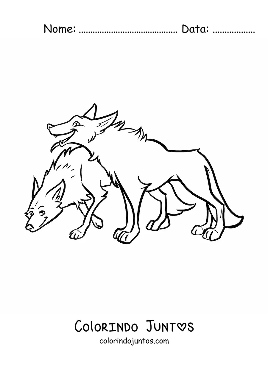 Desenho para colorir de dois coiotes do deserto