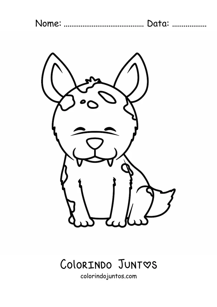 Desenho para colorir de uma hiena em desenho animado