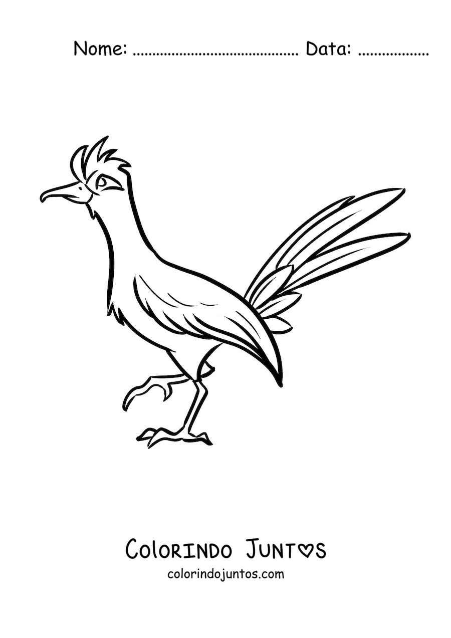 Desenho para colorir de uma ave papa-léguas