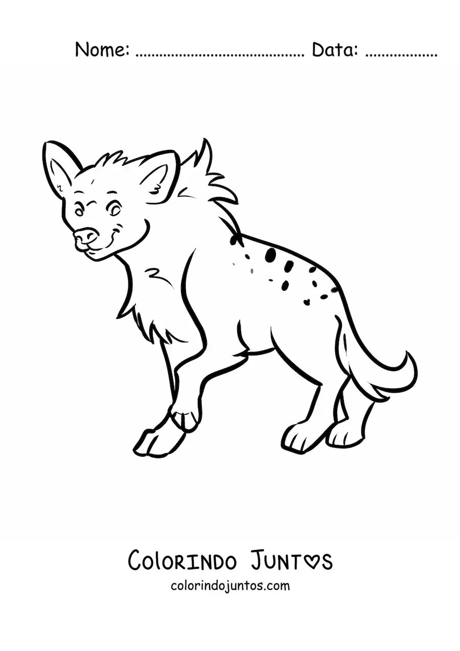 Desenho para colorir de uma hiena do deserto