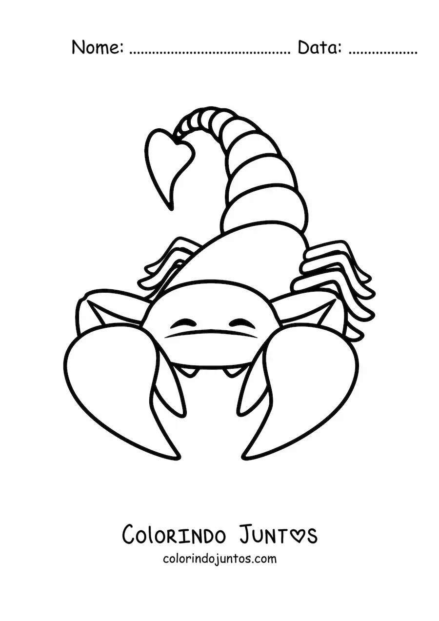 Desenho para colorir de um escorpião do deserto em desenho animado