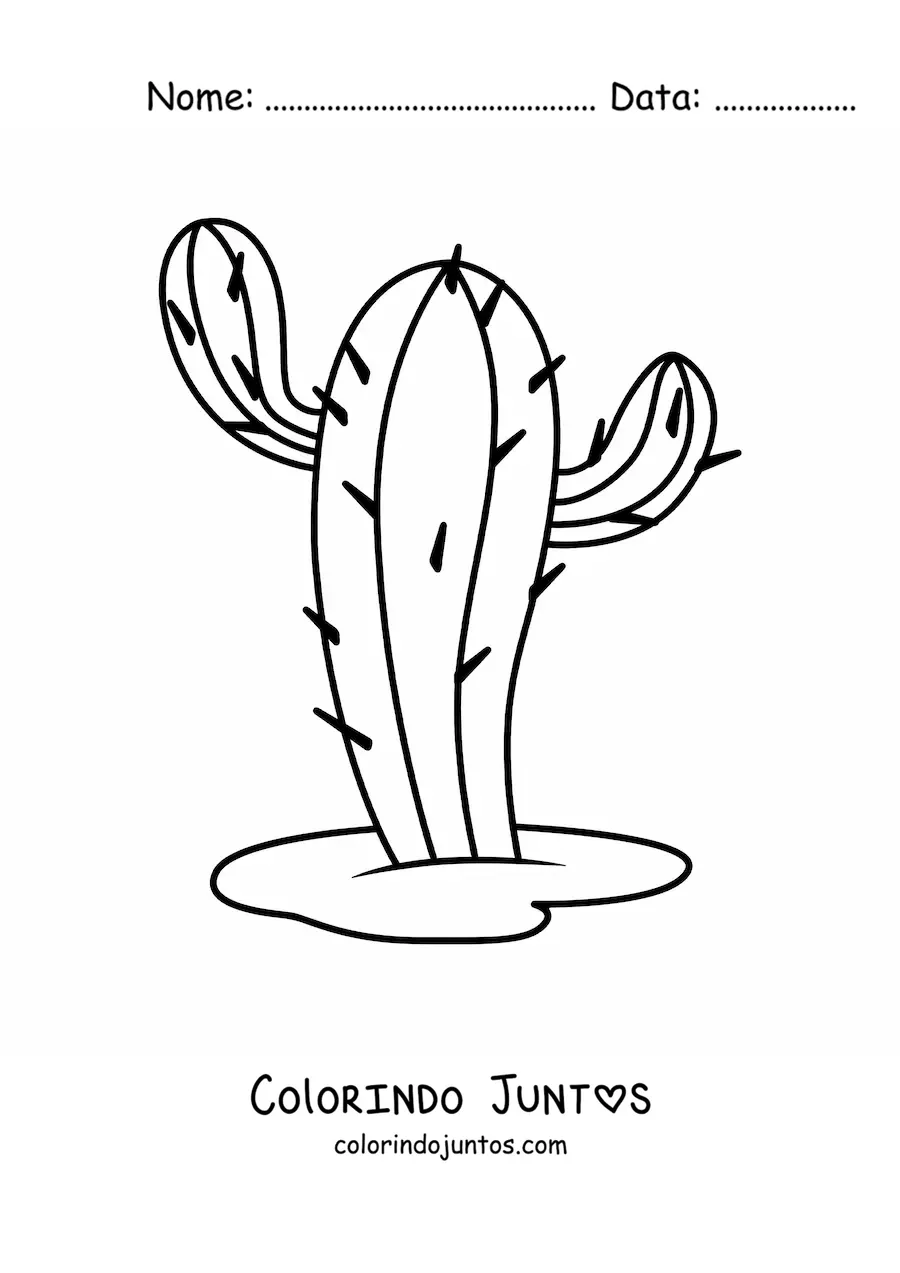 Desenho para colorir de um cacto