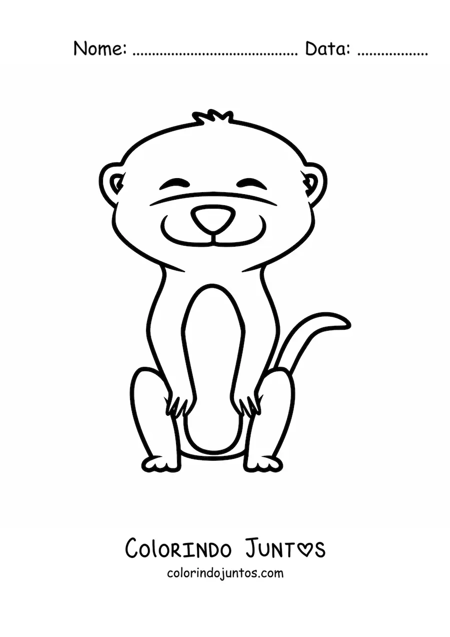 Desenho para colorir de um suricato em desenho animado