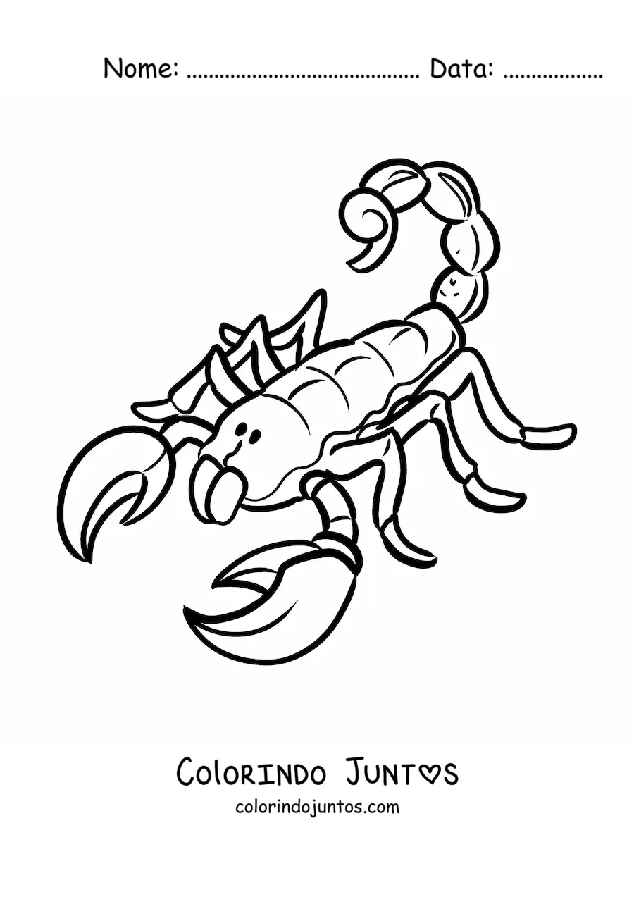 Desenho para colorir de um escorpião do deserto