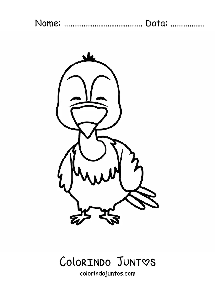 Desenho para colorir de um abutre do deserto em desenho animado