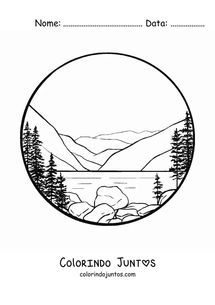 Desenho para colorir de um lago