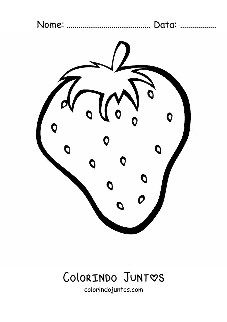 Desenho para colorir de um morango
