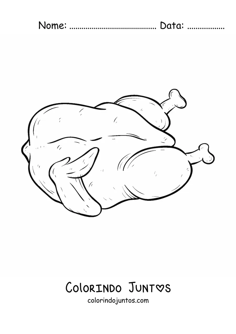 Desenho para colorir de uma carne branca