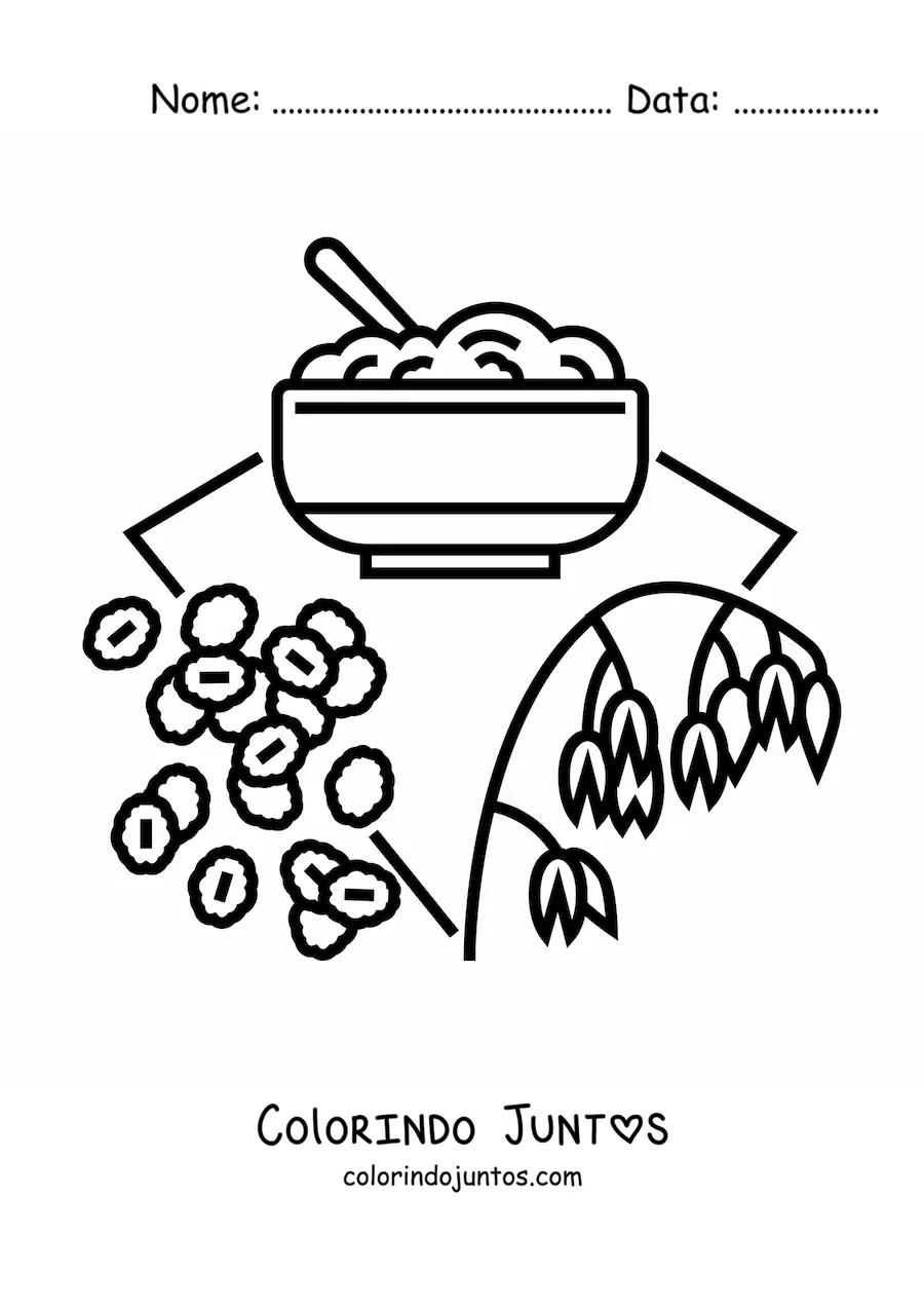 Desenho para colorir de vários tipos de cereais