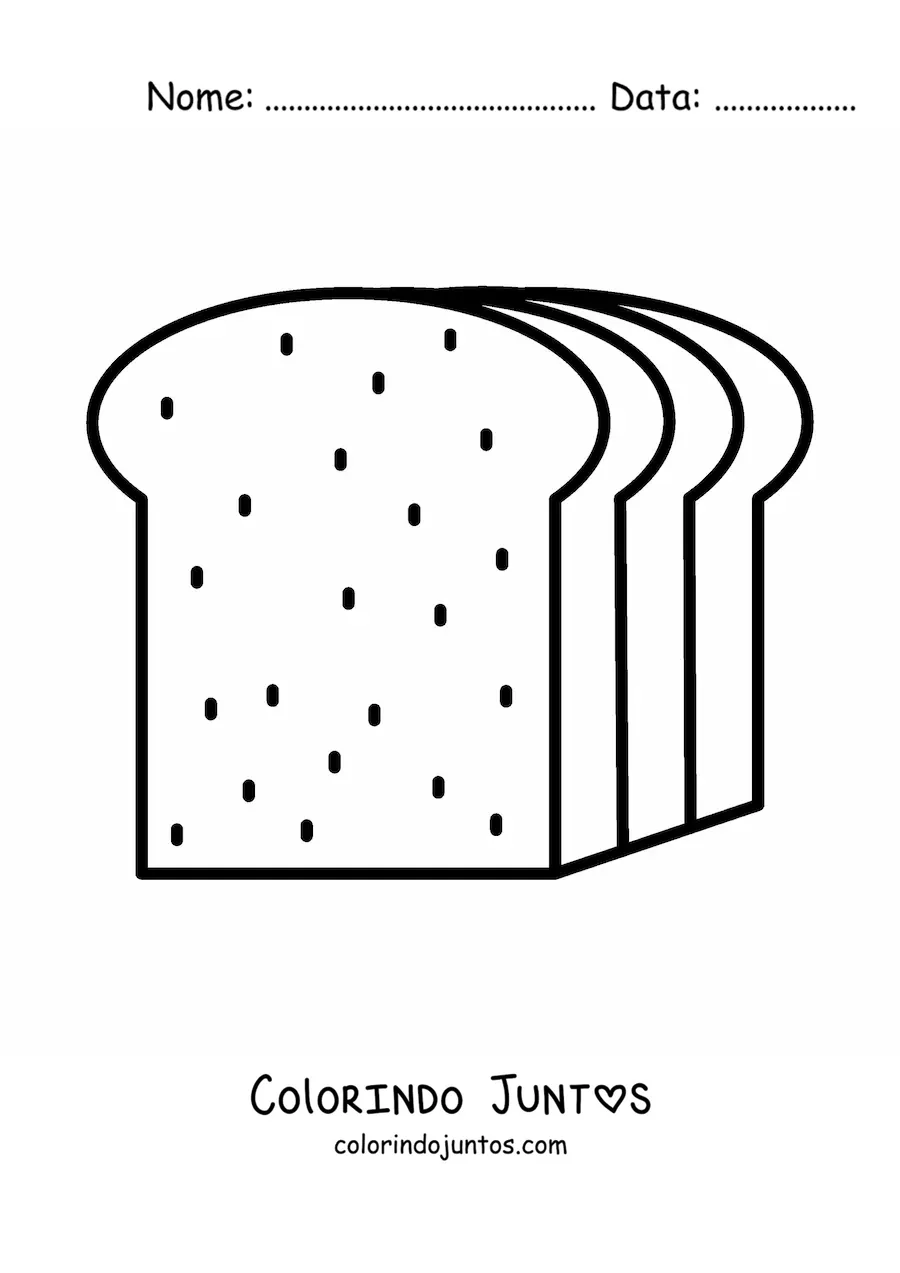 Desenho para colorir de um pão integral