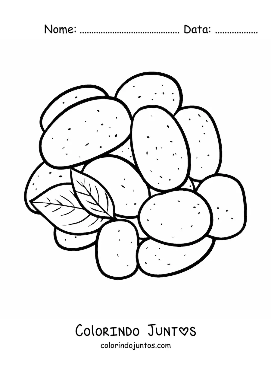 Desenho para colorir de um monte de batatas