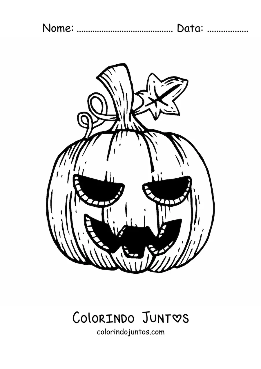 Desenho para colorir de uma abóbora de Halloween