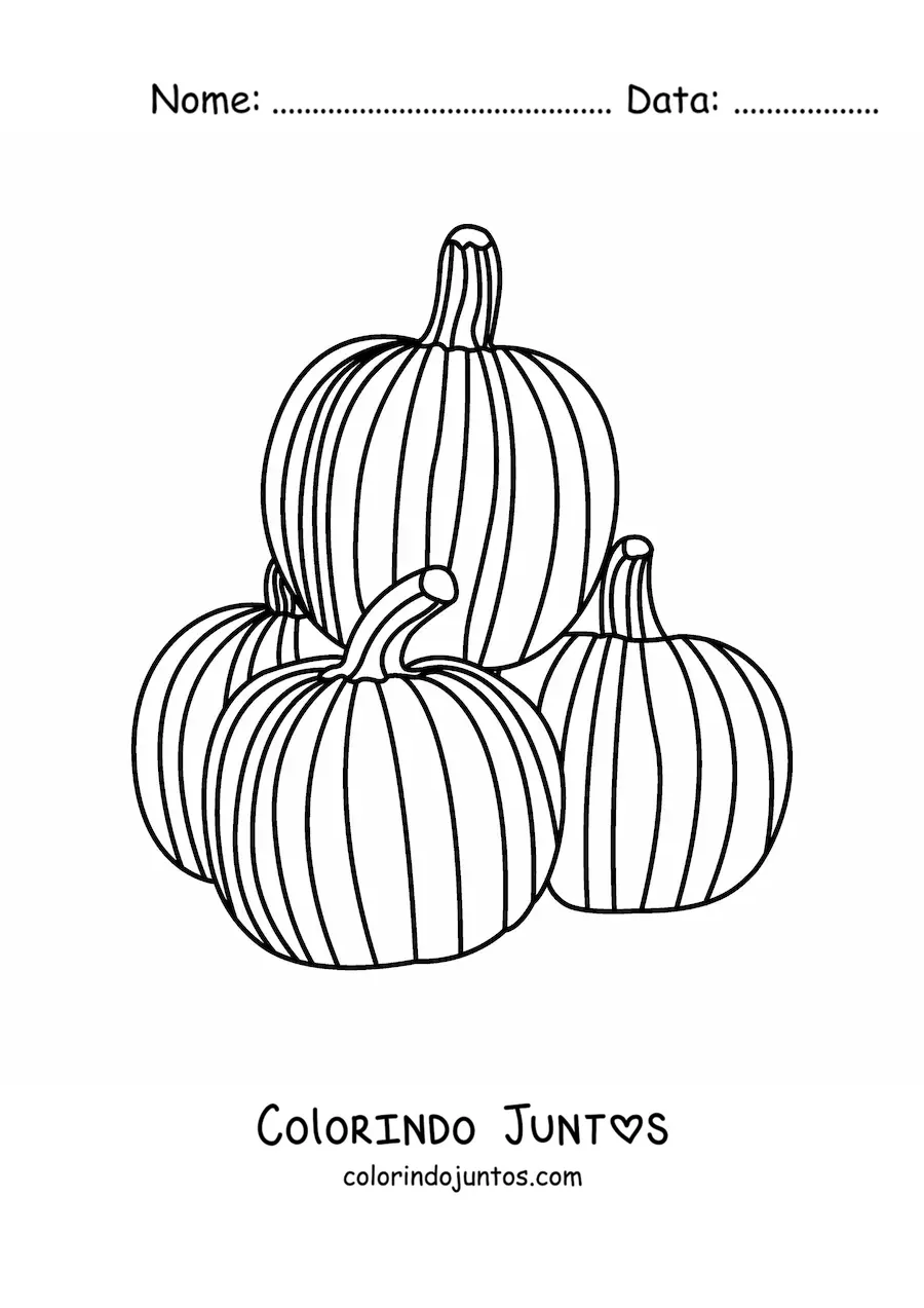 Desenho para colorir de várias abóboras pequenas