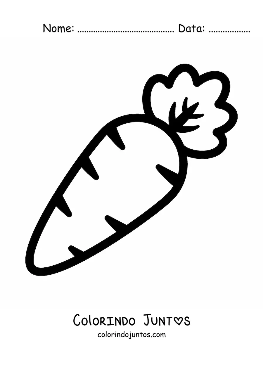 Desenho para colorir de uma cenoura grande