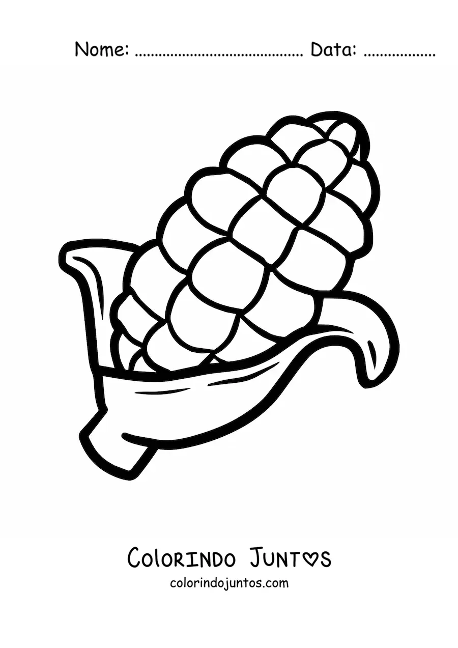 Desenho para colorir de uma espiga de milho grande