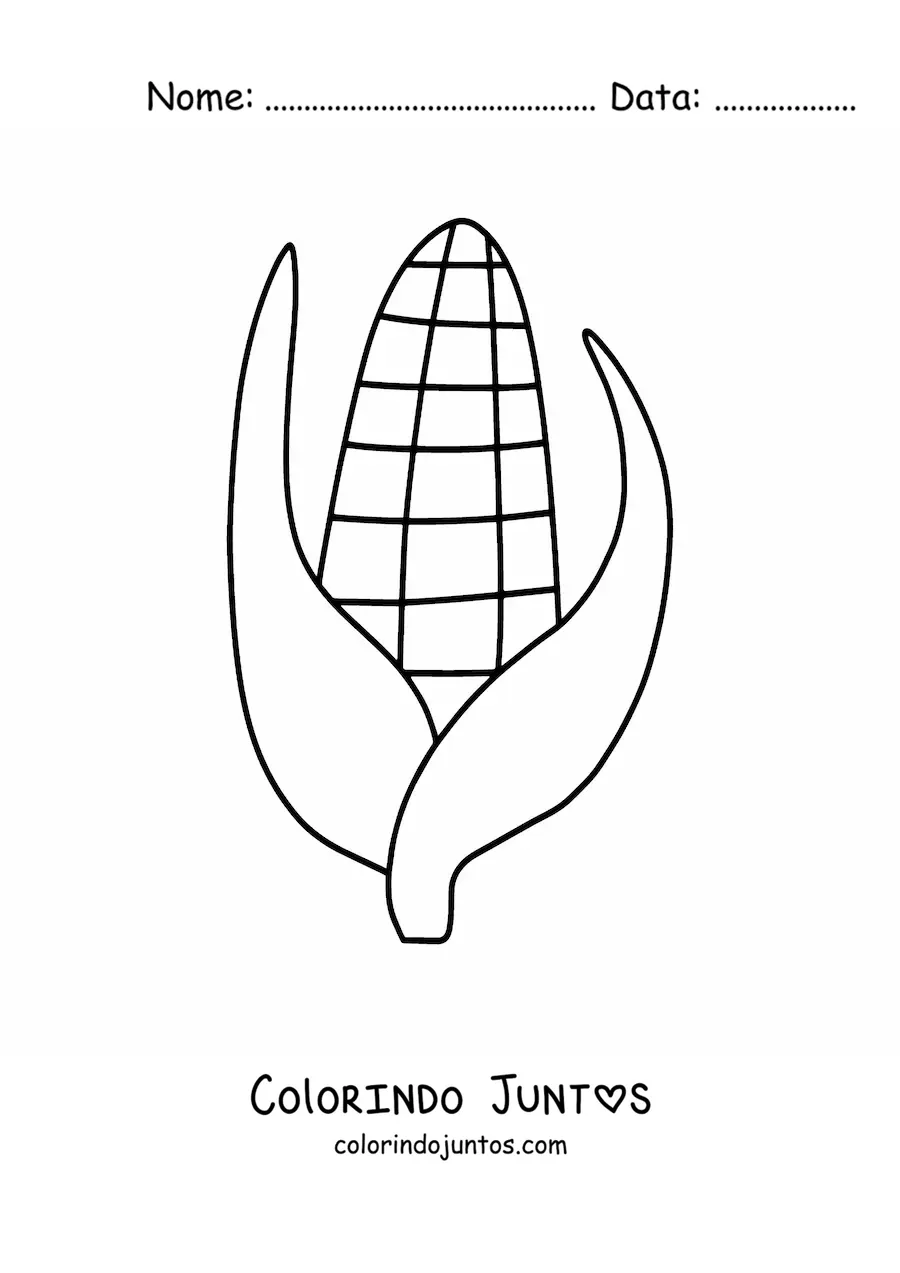 Desenho para colorir de uma espiga de milho