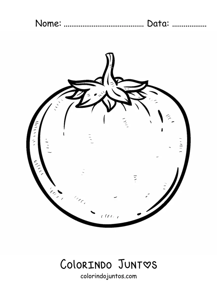 Desenho para colorir de um tomate realista
