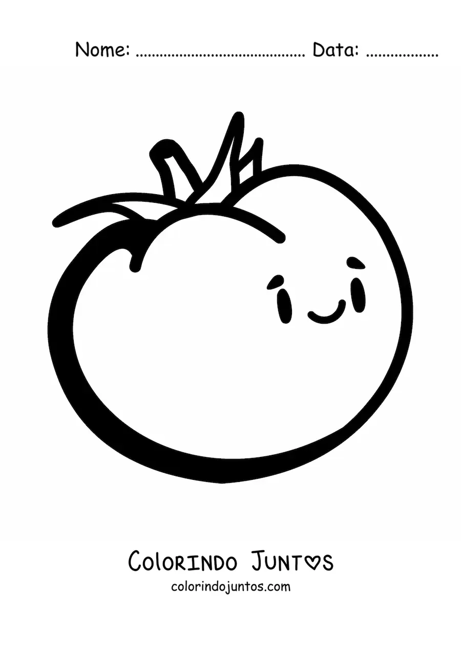 Desenho para colorir de um tomate animado grande