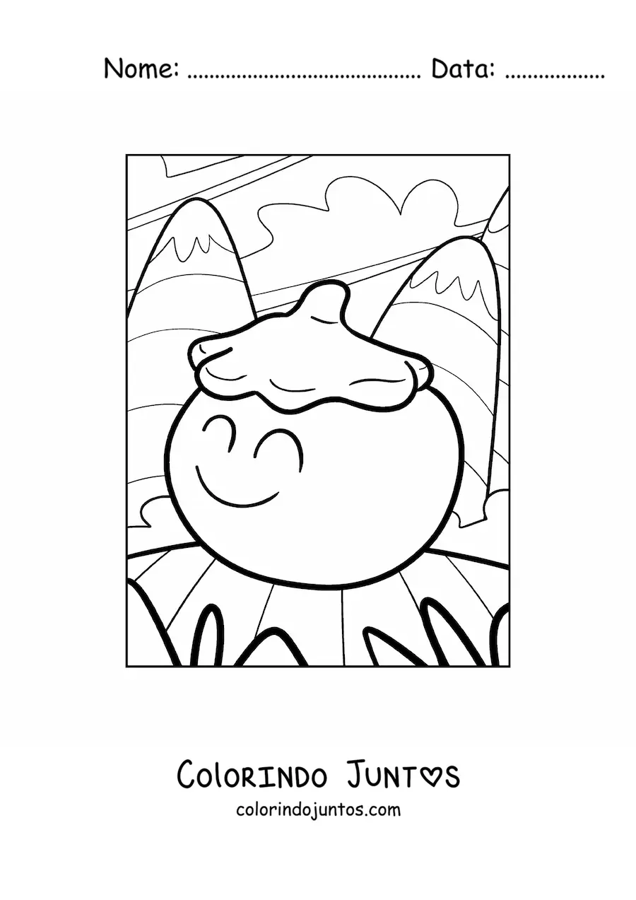 Desenho para colorir de um tomate animado