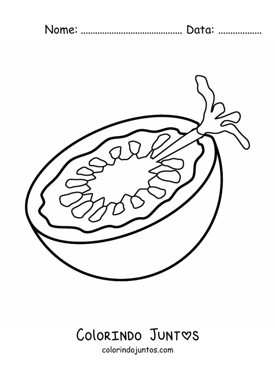 Desenho para colorir de meio tomate