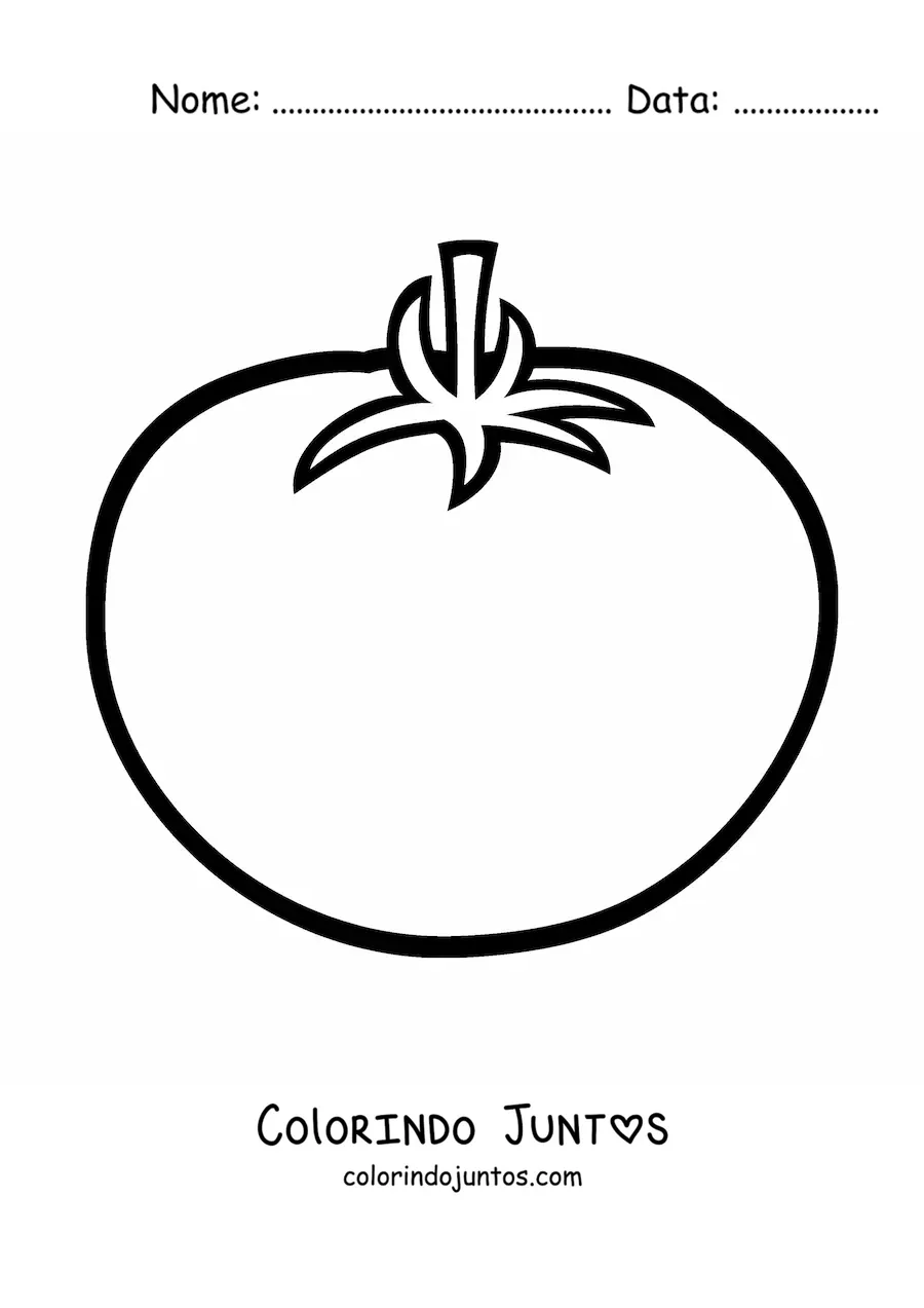 Desenho para colorir de um tomate inteiro