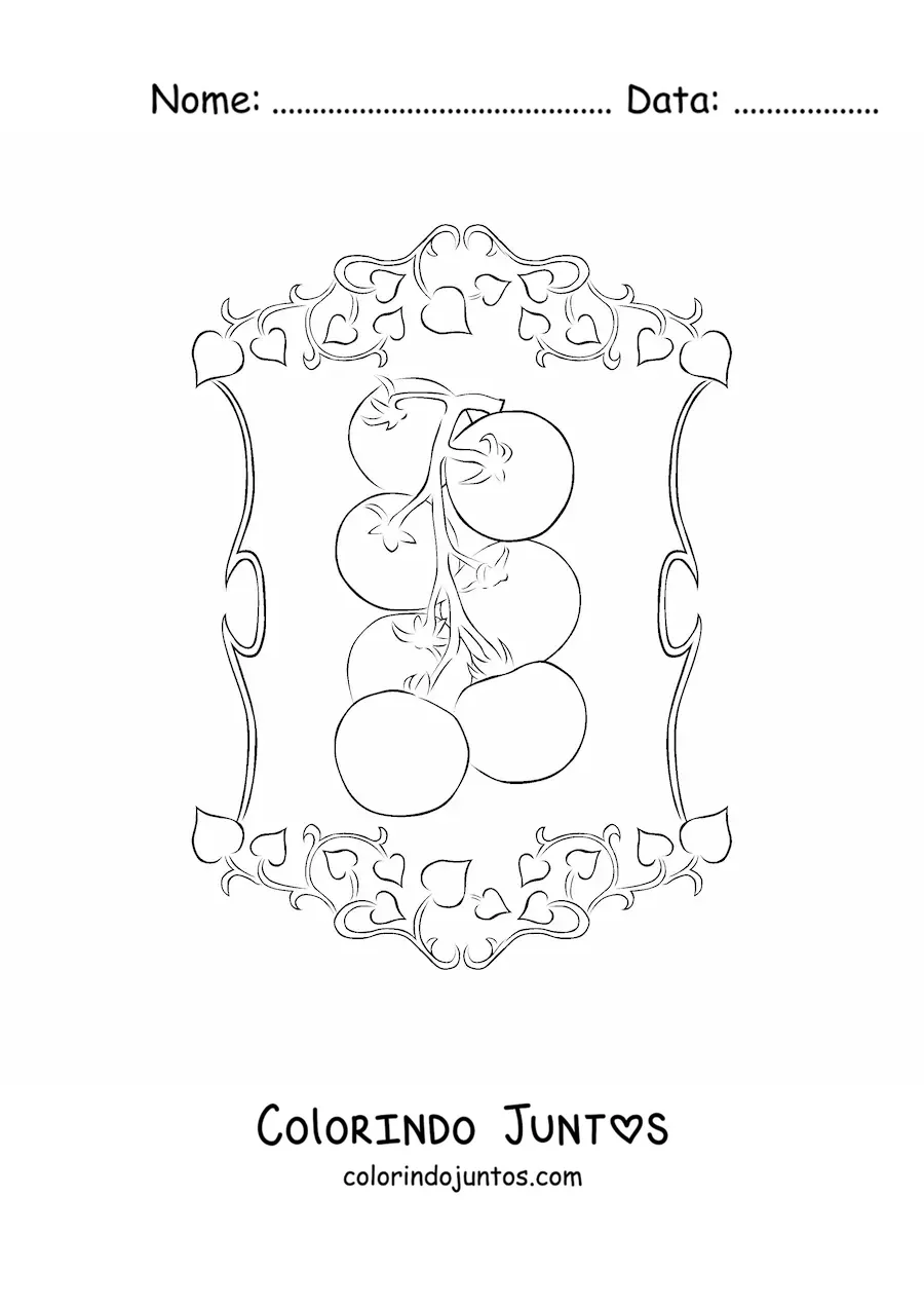 Desenho para colorir de uma planta de tomate