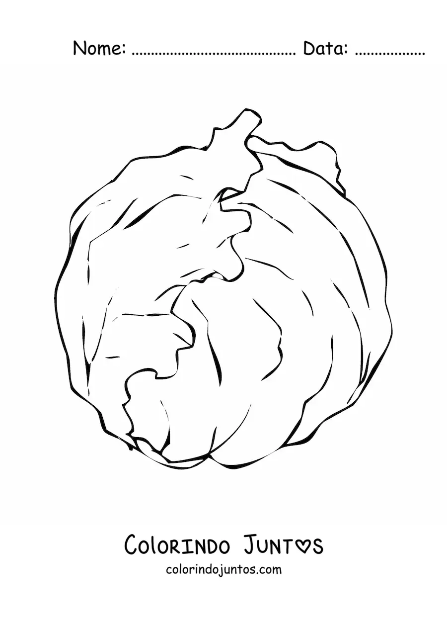 Desenho para colorir de uma alface americana