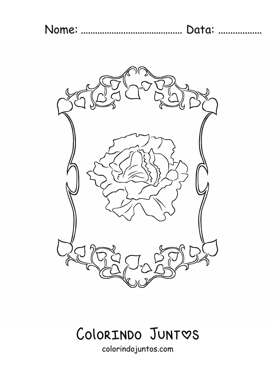 Desenho para colorir de uma alface realista