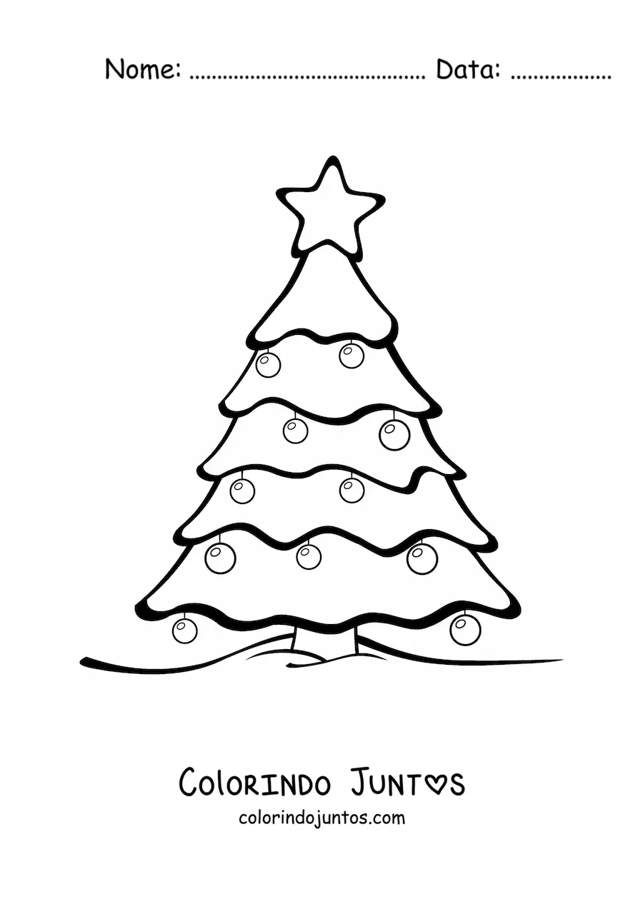 Desenho para colorir de um pinheiro de Natal