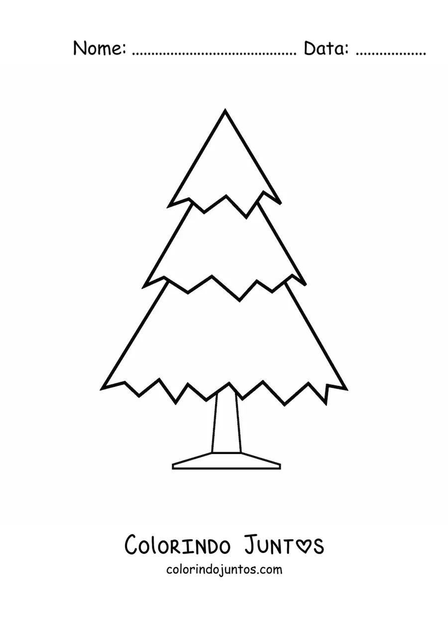 Desenho para colorir de um pinheiro grande