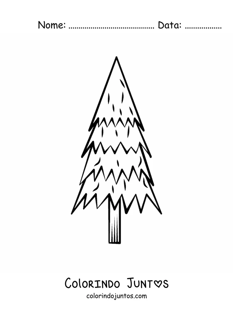 Desenho para colorir de um pinheiro