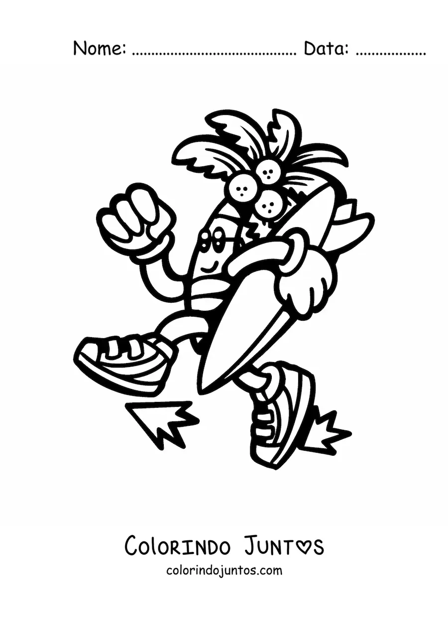 Desenho para colorir de uma palmeira animada